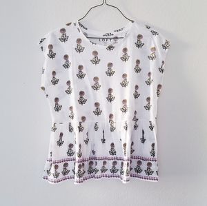 NWOT LOFT Peplum Tee